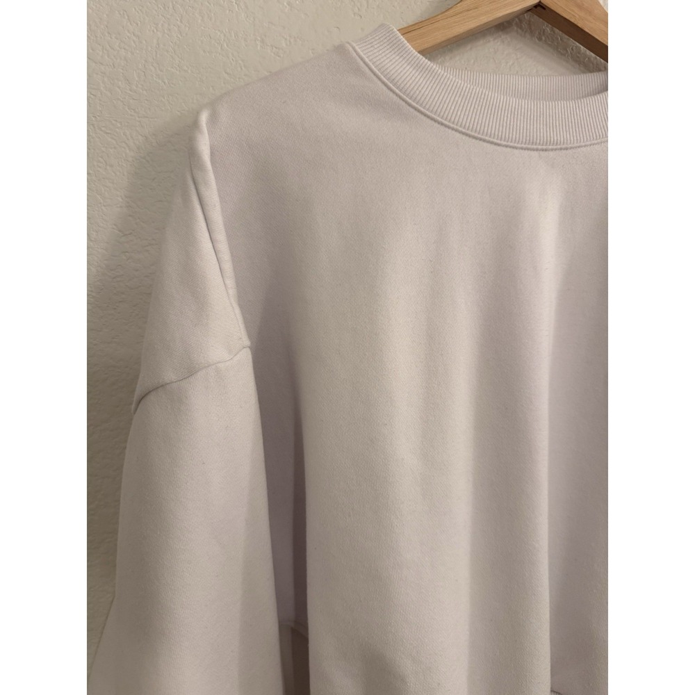 Alo Yoga Cropped Accolade Crewneck Sweatshirt White Size Medium - Picture 3 of 14